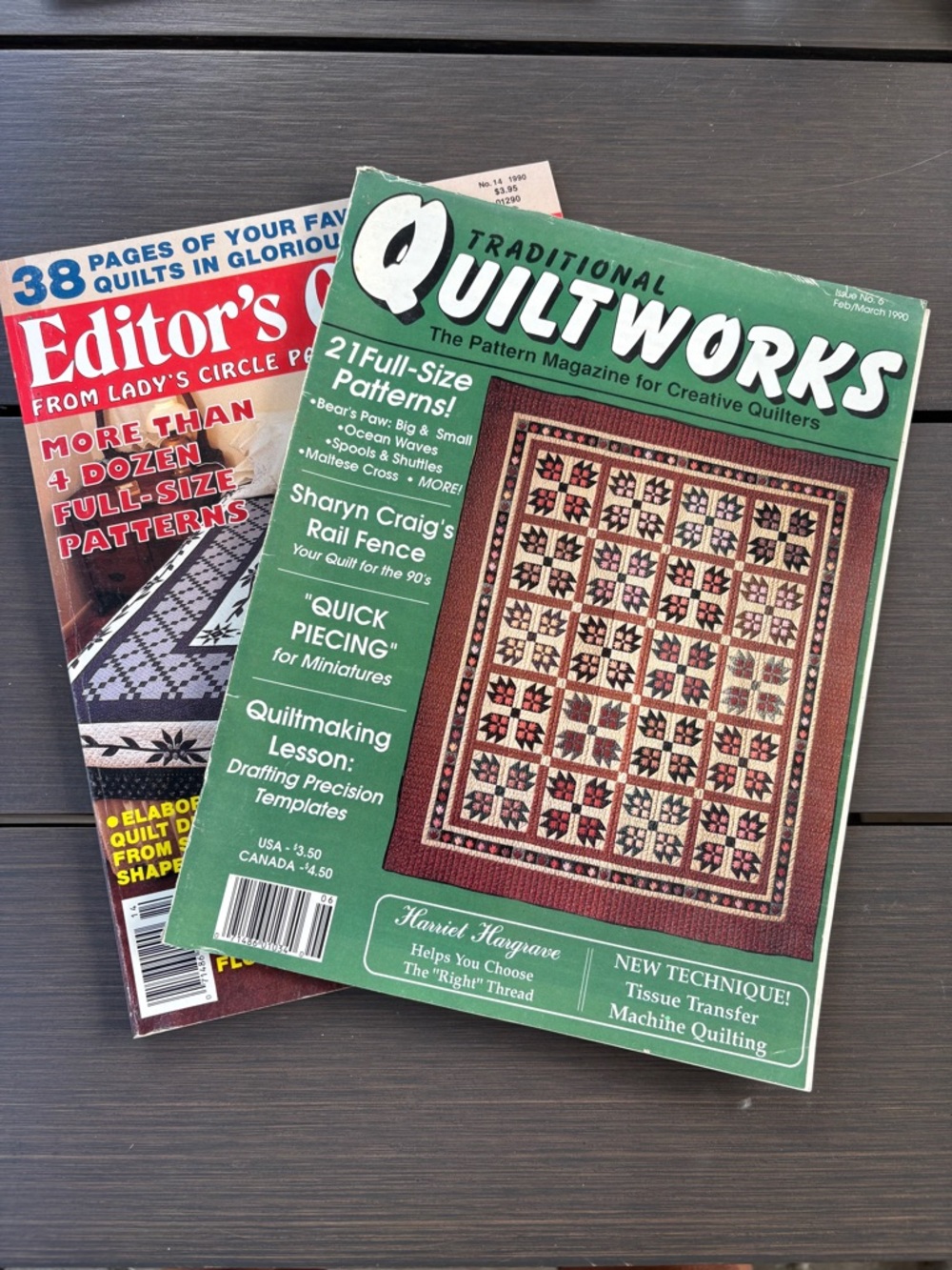 Vintage 1990 Traditional Quiltworks and Editors Choice Magazine